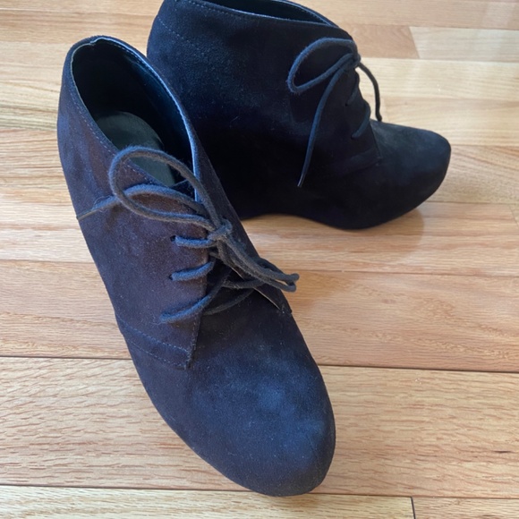 Suede Platform Lace Up Booties - Picture 2 of 2